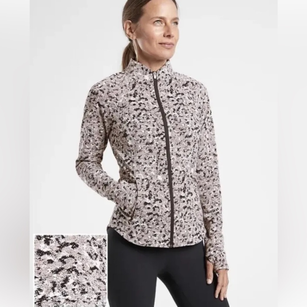 Athleta Salutation Textured Jacket Meadow Decadent Chocolate